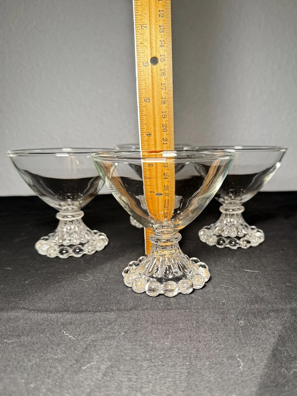 Vintage 1950s Anchor Hocking Berwick Boopie Beaded Base Glassware Set of 4